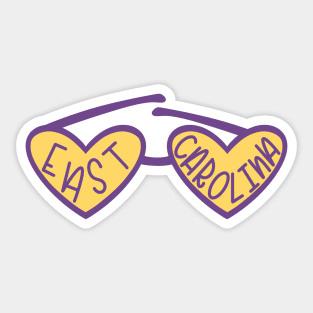 East Carolina University Heart Sunglasses Sticker